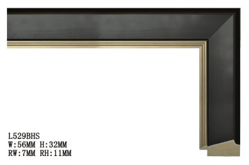 Hot selling W56MM H32MM pine mdf black wood mirror frame