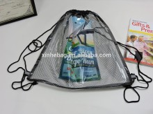 trendy full printed PVC drawstring bag