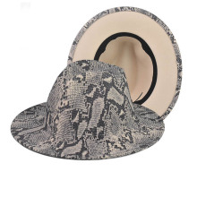 fashion wholesale wide brim snakeskin felt Fedora hat