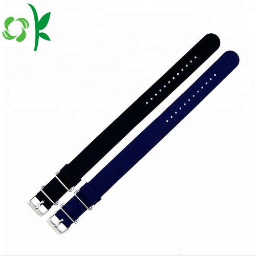 Watch Silicone Strap Custom Logo Black/Blue Silicone Watch Bands Smart Strap Supplier