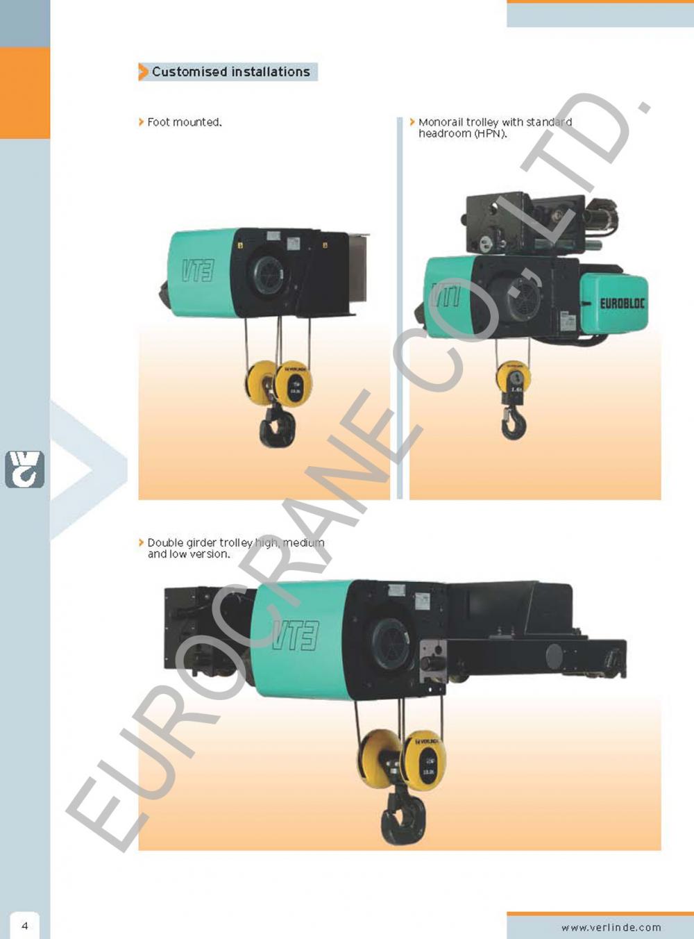 Polipasto eléctrico de cable en grúa