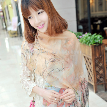 2015spring new style high quality silk crepe suzette pashmina(SP2263-3)