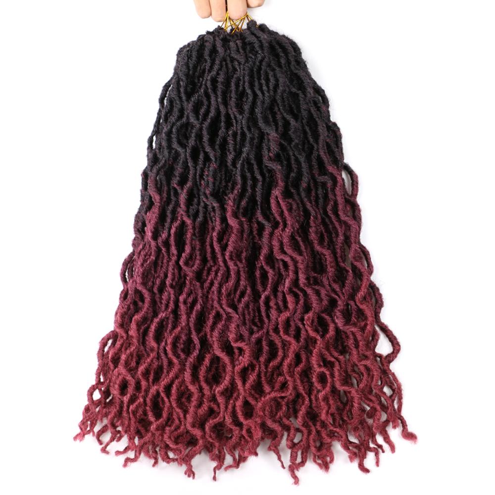 MYZYR Faux Locs Crochet Braids Synthetic Crochet Braids Ombre Braiding Hair Bohemian Locks 18 inch 24 Stands