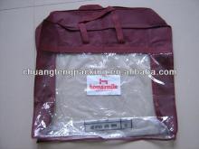 nonwoven and transparent pvc zipper packaging household textile bag