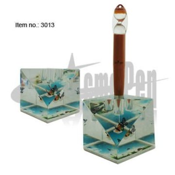 Liquid Acrylic Pen Holder with cube style