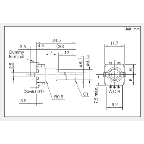 Ec11 series ตัวเข้ารหัสที่เพิ่มขึ้น