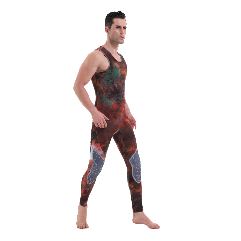 Seaskin Neoprene Camo Long John para caça submarina