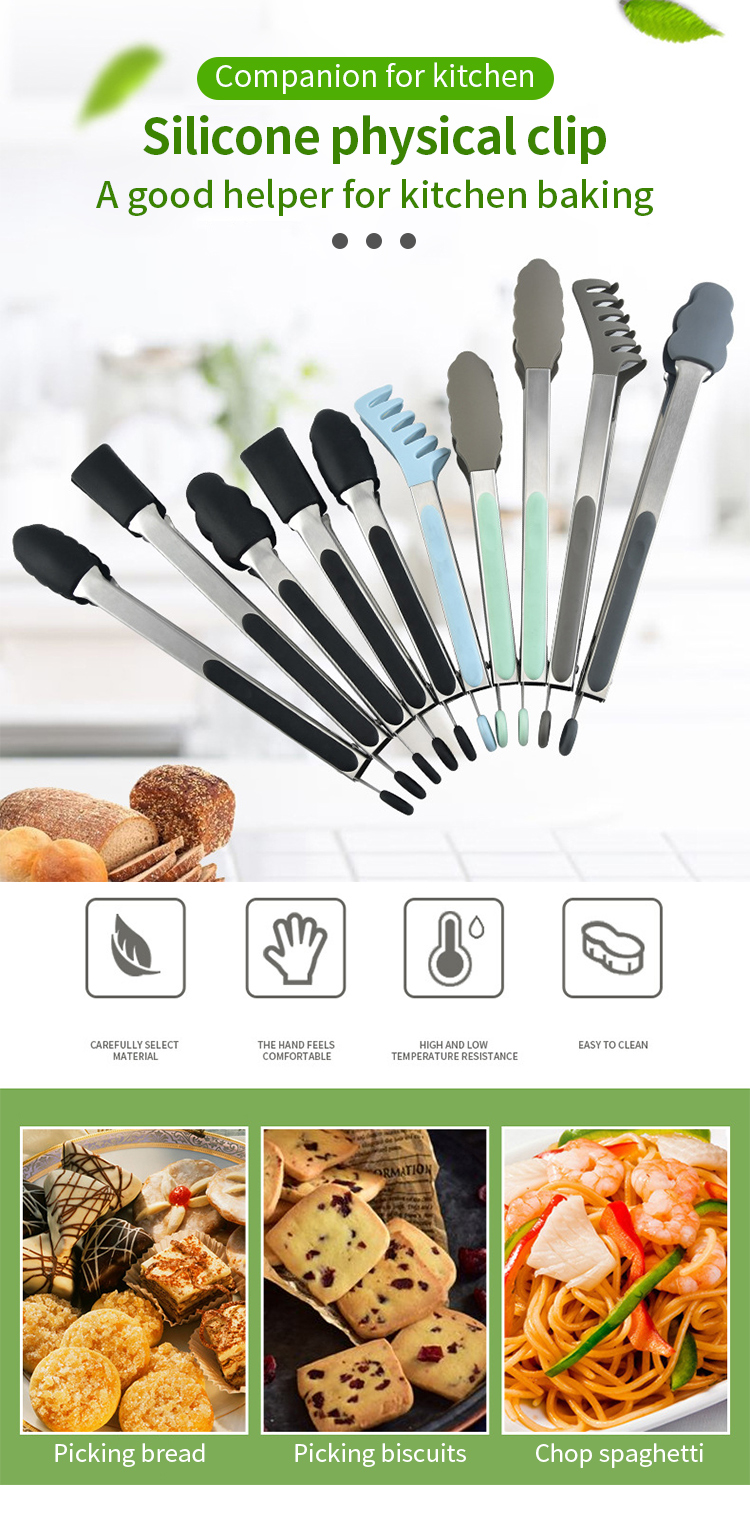 Kitchen Accessories Gadgets Stainless Steel Barbecue Tools Barbecue Clips Cooking Food Kitchen Silicone Tongs