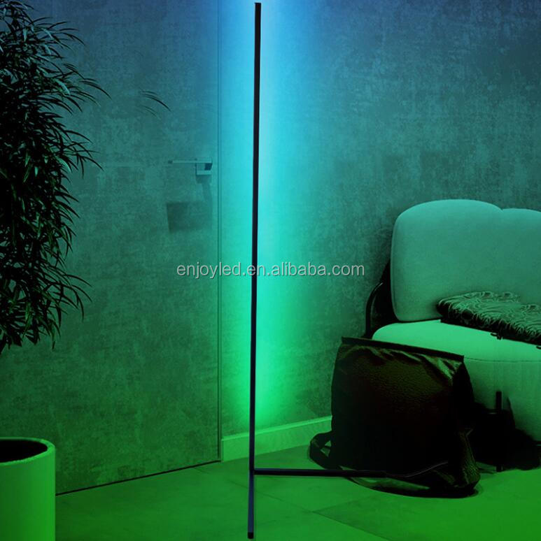 Modern RGB LED Corner Floor Lamp Indoor Decoration Simple Lamp Bedroom Living Room Colorful Minimalist Standing Lamp Lighting