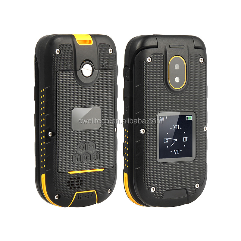 2018 Factory price i outdoor F2 2.4''/1.44'' Double Screen IP68 Waterproof SOS Function Rugged Flip Phone