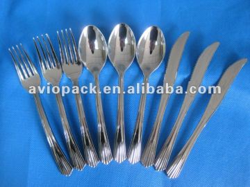 plastic silver cutlery,plastic silver flatware