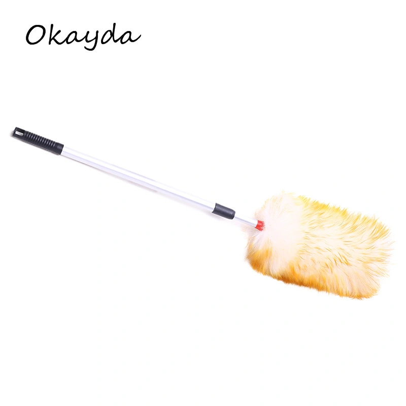 Sheepskin Wool Duster with Varnished Wood Handle