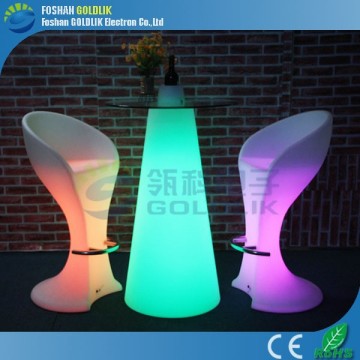 Battery KTV Nightclub Bar Furniture Illuminated Plastic led light up bar table