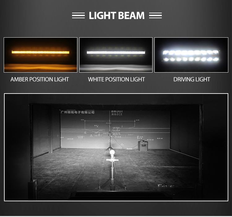 Chiming 32 "นวัตกรรมการออกแบบขอบไม่มีขอบชิป OSRAM สองแถว DT ปลั๊กสีเหลืองอำพันนำแถบแสงรถบรรทุก, ov