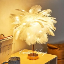 Feather Light Table Lamp: Indoor LED Christmas Lights for Party Decor