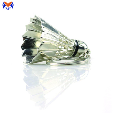 Metal custom sport shuttlecock keychain badminton