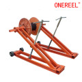 Scissor lift cable drum roller cable stand