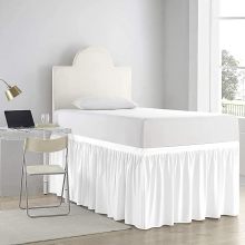 Extra Long Twin XL Microfiber Ruffled Dorm Bed Skirt
