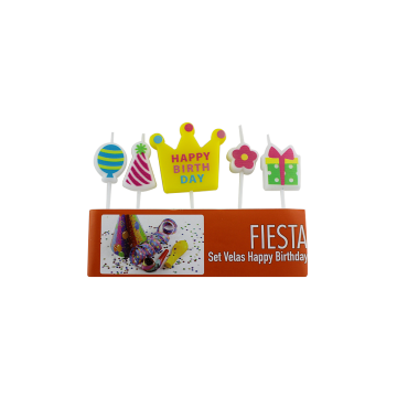 Bright Color Happy Birthday Candle Cartoon Decoration