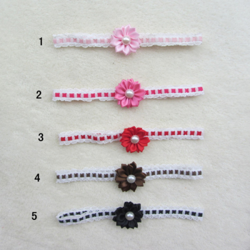 Serre-cheveux, Headband dentelle fleur perle pointus, bandeau élastique + fleur