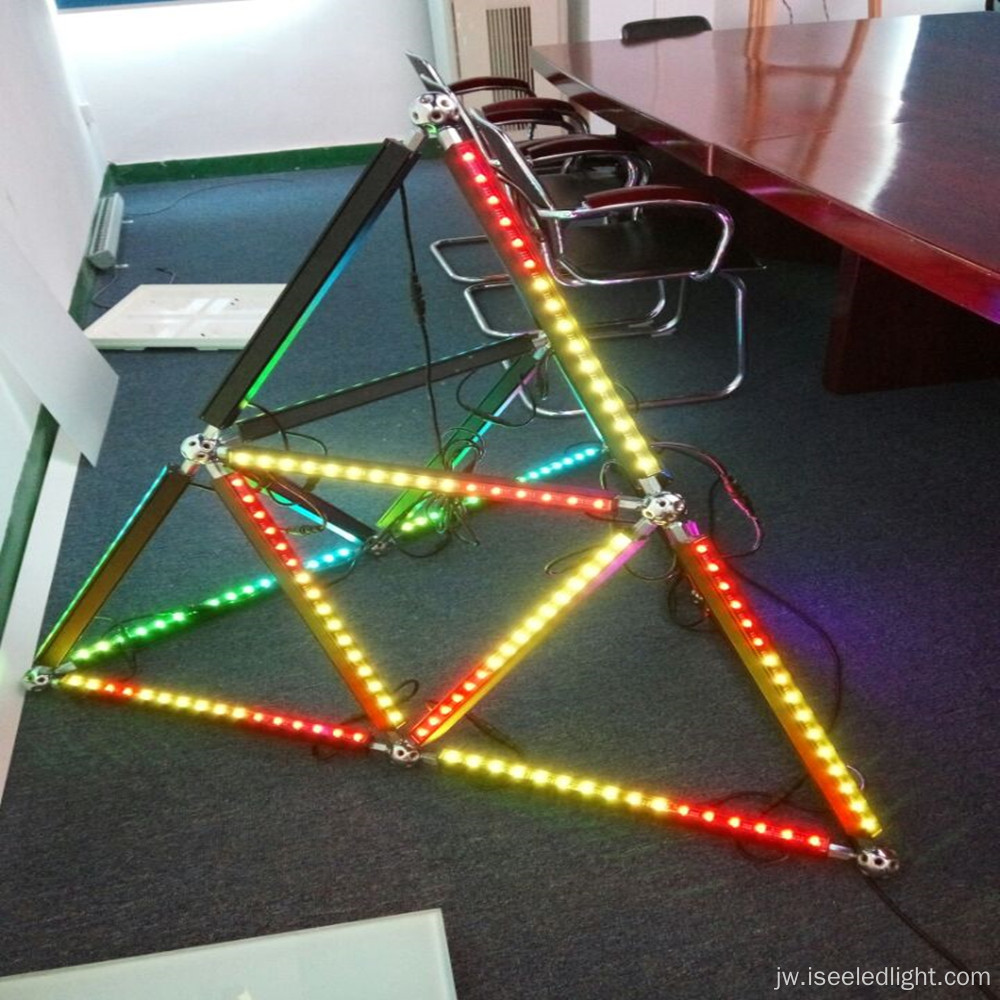 Lampu Lampu Madrix Ngontrol Triangle 3d LED Bar
