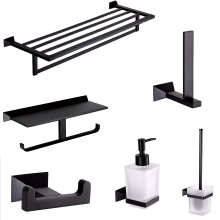 Black Bathroom Hardware Set OEM ODM