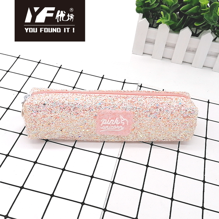 Custom hotsale colorful square long sequin pencil case