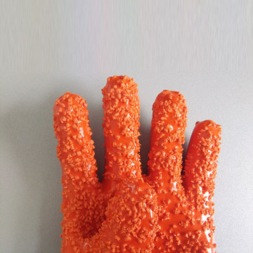 Guantes de partículas de PVC naranja