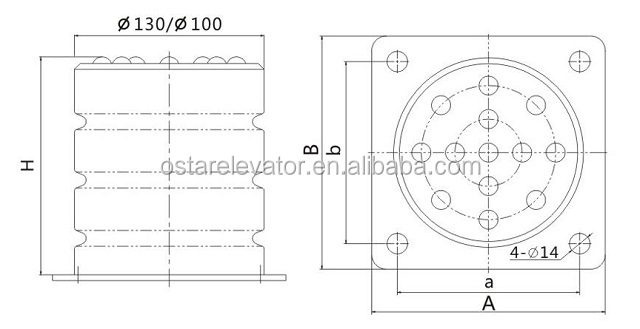 Safety Components Elevator Parts Polyurethane Vibration Rubber Buffer for Shock Absorb