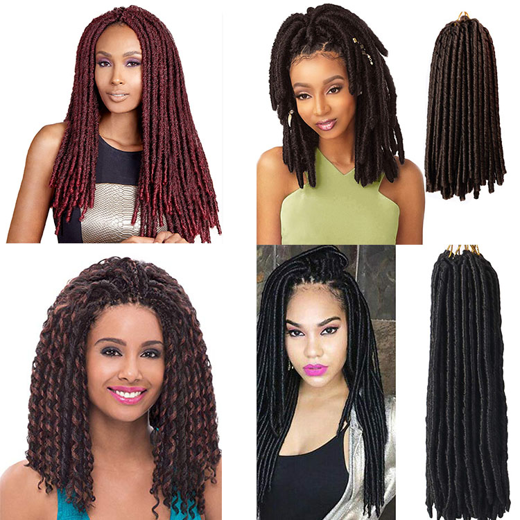 Soft Locs Braids Hair Extensions Soft Faux Locs Crochet Hair Synthetic African Soft Dreadlock For Women Black Brown Color