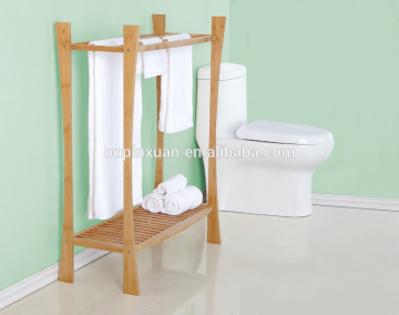 Towel Stand 100% natural bamboo towel holder rack for bathroom