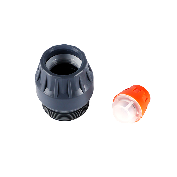 Plastic compression pipe fitting female male straight connector