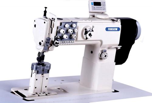 Máquina de costura de estofamento com composto de lâmpada postal com agulha dupla de acionamento duplo