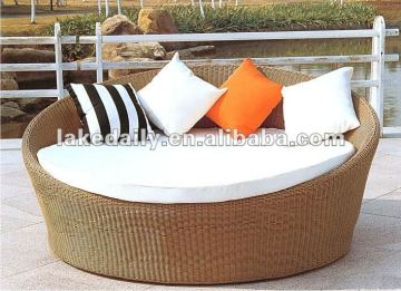 Round Rattan Bed Outdoor Sun Lounge