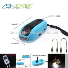 BT-4839 Dynamo Rechargeable FM Radio Flashlight with Hand Crank