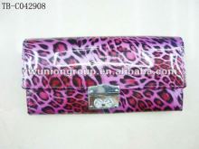 woman fashinal Leopard pu wallet