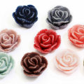 Bunte Rose geformte flache Rückseite Harz Perlen Cabochon Handarbeit Kunsthandwerk Dekor Perlen Spacer Kleidungsstück Zubehör