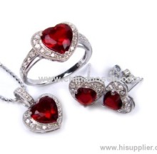 Ruby Jewellery Set With Heart Shape Stones?