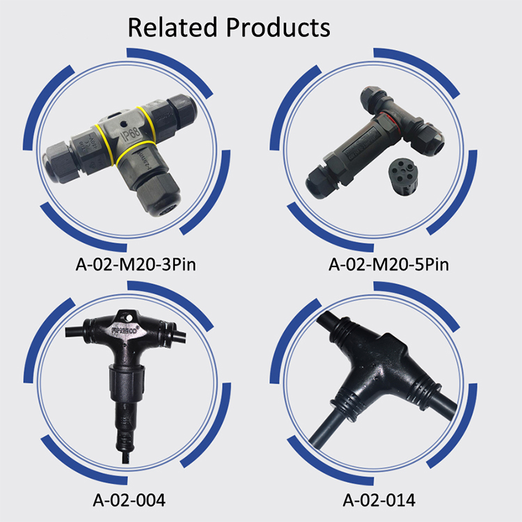 4 Way Assemble X Type ip67 Screwing Wire waterproof Power Connector