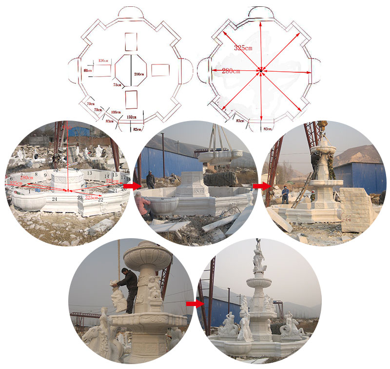 Outdoor Decoration Stone Marble Water Fountain