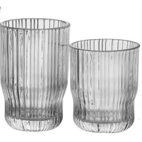 Ribbed design glass dof and highball