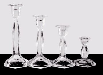 Glass candle stick holder