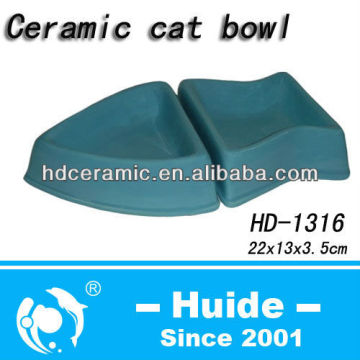 HD-1316 Ceramic Cat Bowl cat food feeders with fish shaped