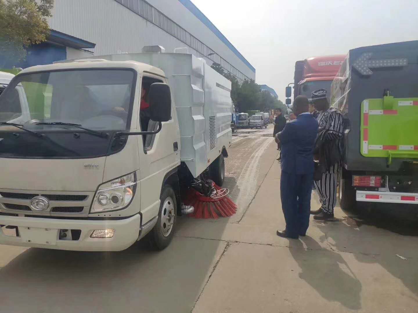 road sweep truck customer visit 3