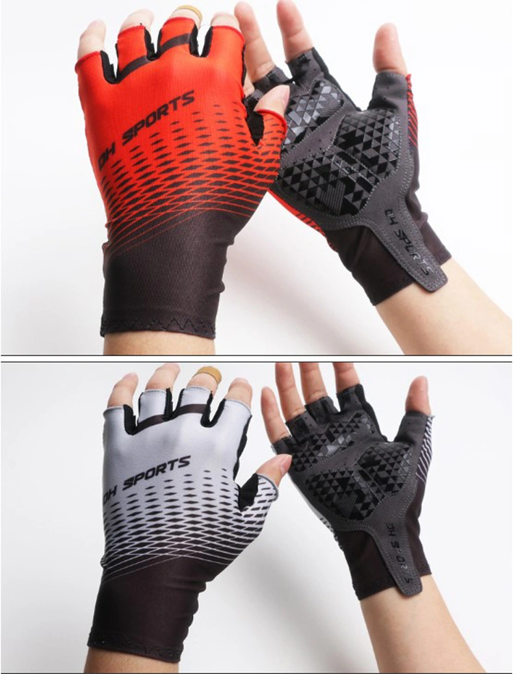 Wholesale Cycling Sunscreen Breathable Sweat-Absorbent Non-Slip Unisex Cycling Half-Finger Gloves