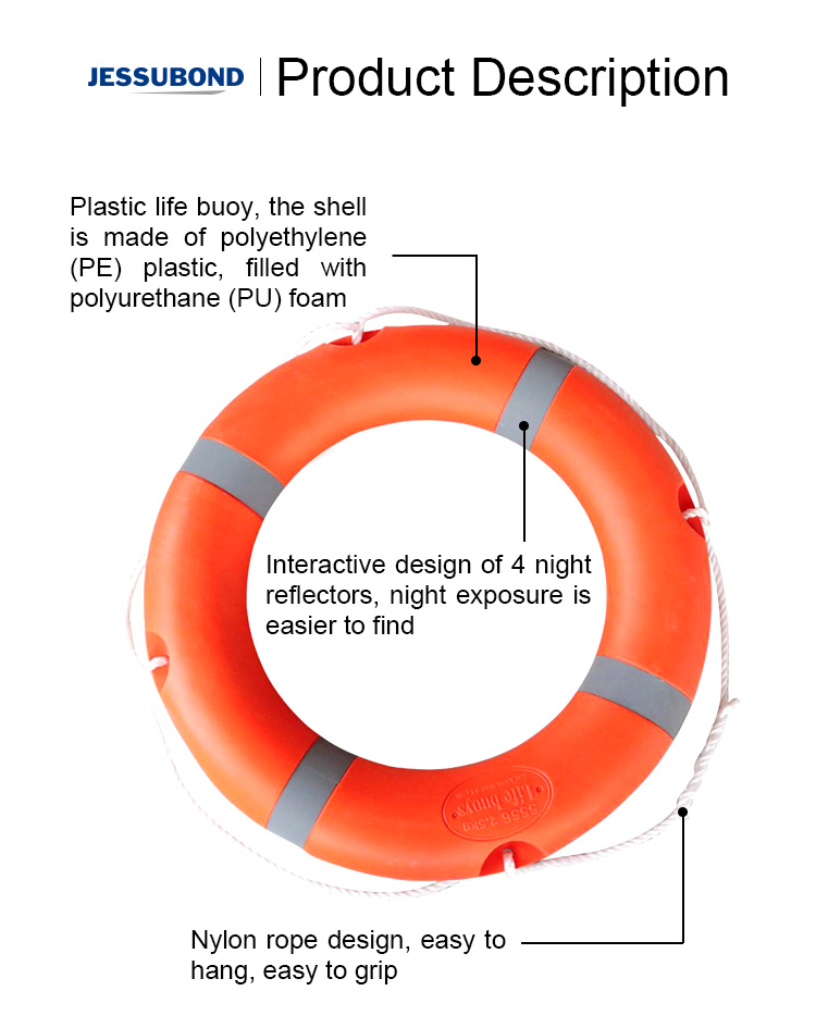 2.5KG Water Safety Products Orange Float Plastic Ring Life Buoy Rescue for Boat