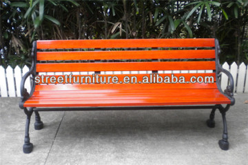 Outdoor solid wood corner bench cast iron garden bench