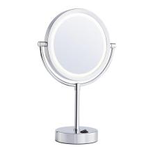 Two-side magnifying lighted table mirror