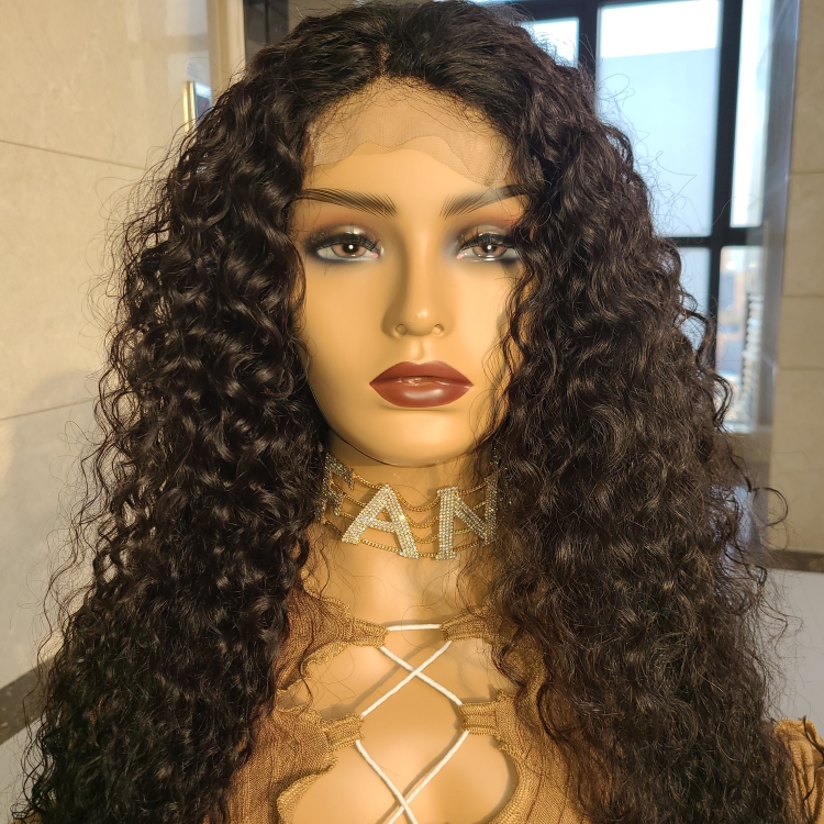 Wholesale Deep Wave 100% Brazilian Human Hair Lace Wig 4*4 Transparent Frontal Closure Lace Front Wig