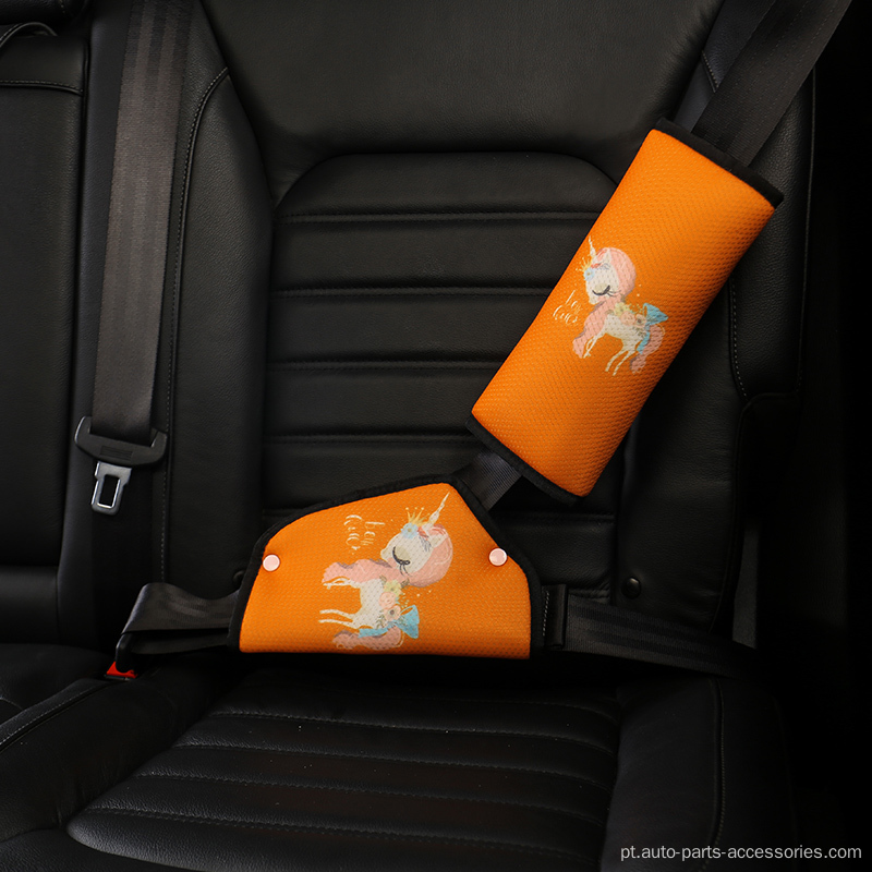Travesseiro macio de correção de carro de desenho animado ajustador de cinto de segurança confortável